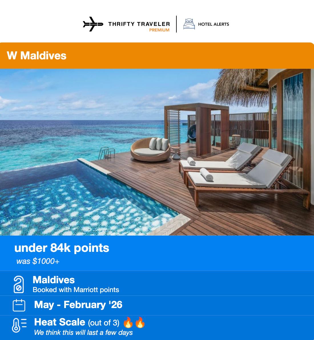 W Maldives hotel deal email